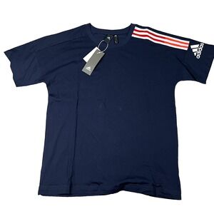 Adidas‎ Mens Medium Ink Navy ZNE 3-Stripes Short Sleeve Training T-Shirt NWT
